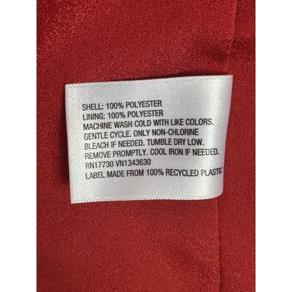 Red Floral Print Off The Shoulder Chiffon High-Low Dress Size 2X 18 20 Plus Size - Picture 7 of 7